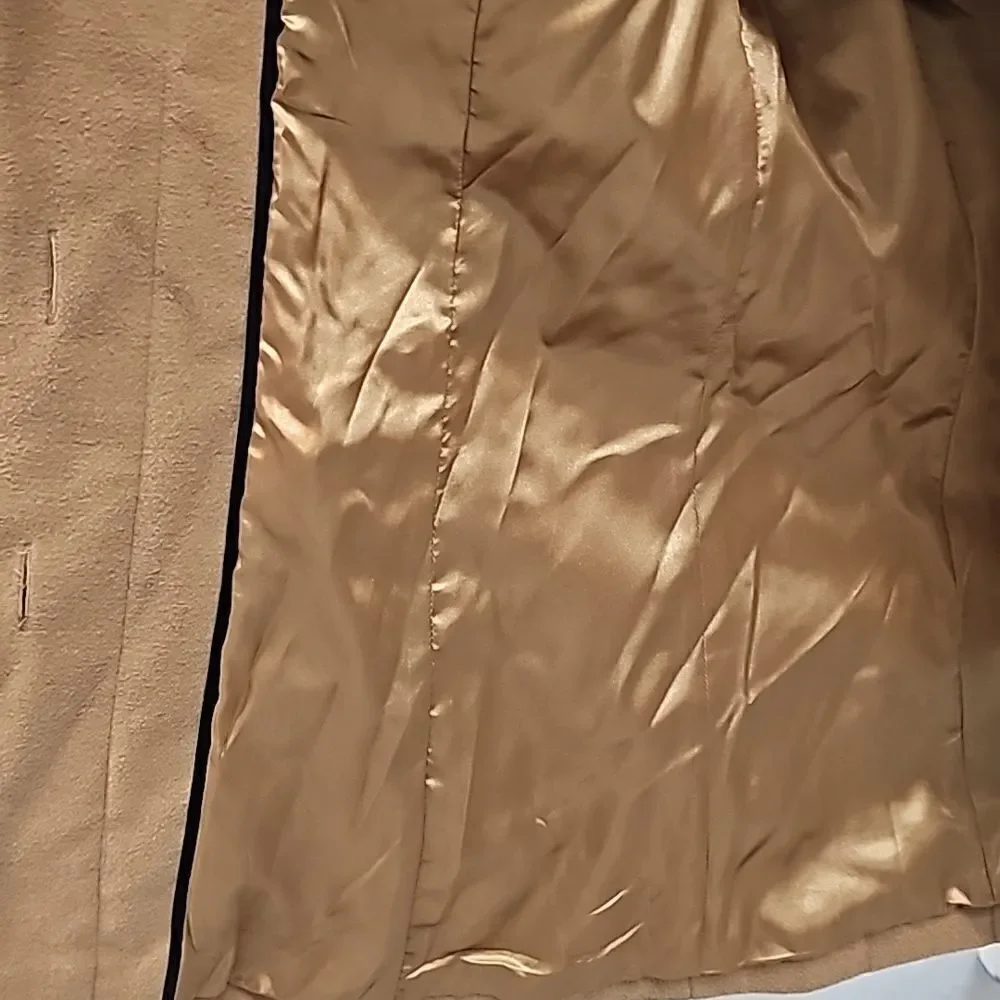 George Camel Tan Hooded Jacket, Size Medium‎